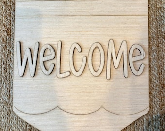 Pencil Welcome Door Hanger Blank, Teacher Door Sign, Unfinished Wood Cutout, DIY Classroom Decor, School Paint Craft, Teacher Gift Idea