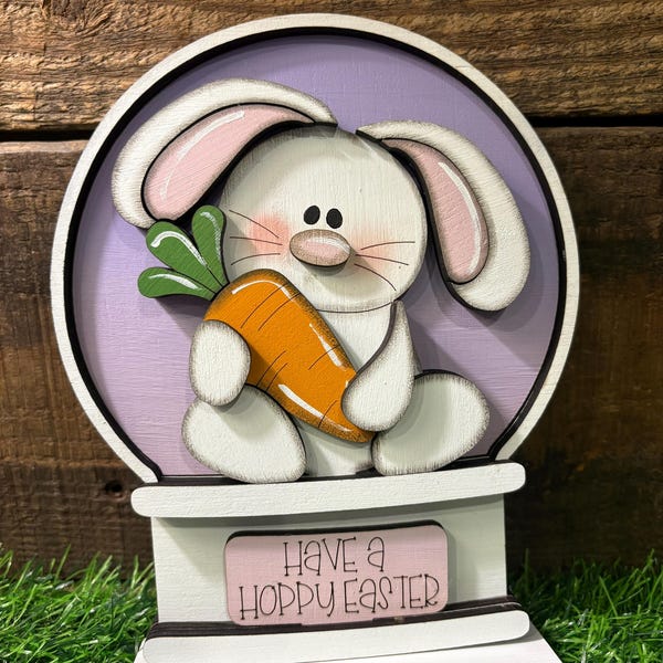 Hoppy Easter Bunny Shelf Sitter, Easter Bunny Decor, Spring Bunny Shelf Decor, Handmade Wooden Easter Decor