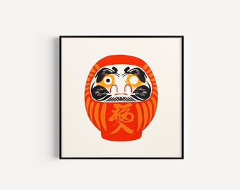 Japanese Daruma Doll / Screen Print