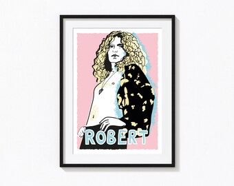 Robert Plant Art Print | Illustrated Led Zeppelin Portrait (A5)