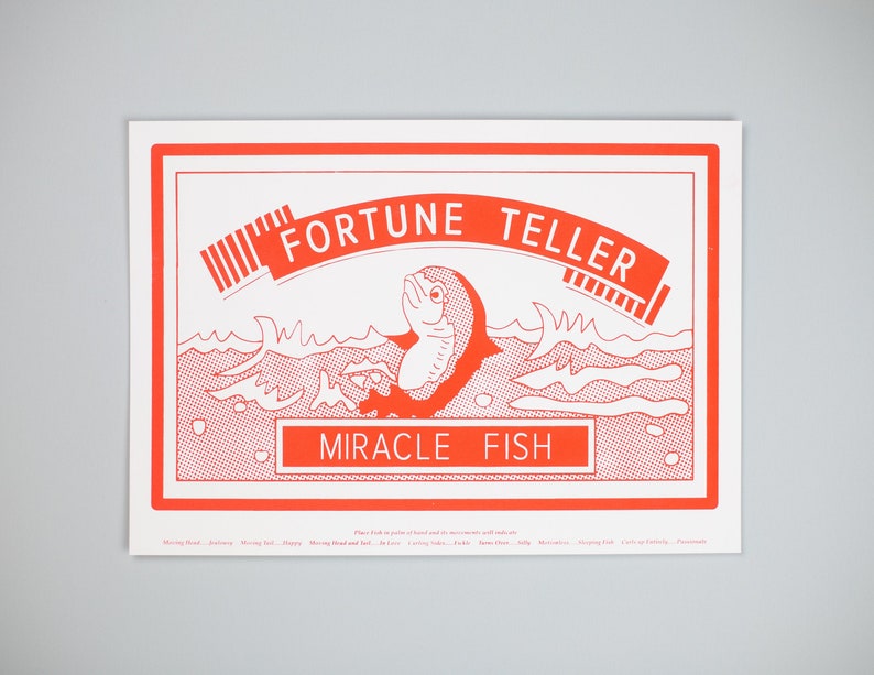 Fortune Teller Fish / Screen Print Poster / A5 / A4 / A3 & A2 Etsy