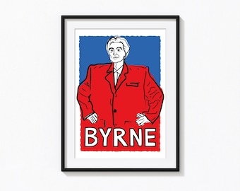 David Byrne Digital Art Print | A5 Music Icon Wall Art | Talking Heads Portrait | Stop Making Sense Illustration | Retro Home Decor Gift
