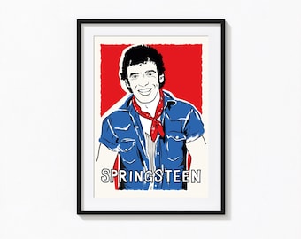 Bruce Springsteen Art Print – Music Icon Illustration, A5