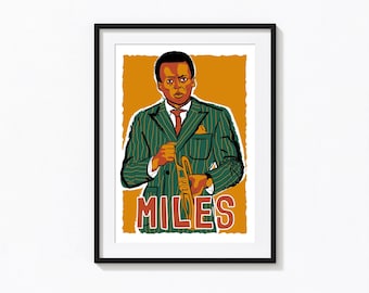 Miles Davis Art Print | Jazz Trumpet Legend Illustration (A5)