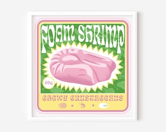 Foam Shrimp Screen Print | Retro Candy Wall Art, Signed & Numbered