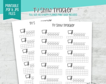 TV Show or Series Tracker | Printable Planner page | Inserts