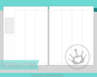 Weekly layout vertical blank | Creative Planner, Undated Planner, Printable Planner Page, this week, Planner Inserts