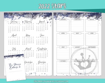 Weekly 7 x 9.25 Star Constellations 2022 Dated Months Weekly FULL Planner | Printable Planner Page, PDF and easy to Digital Plan