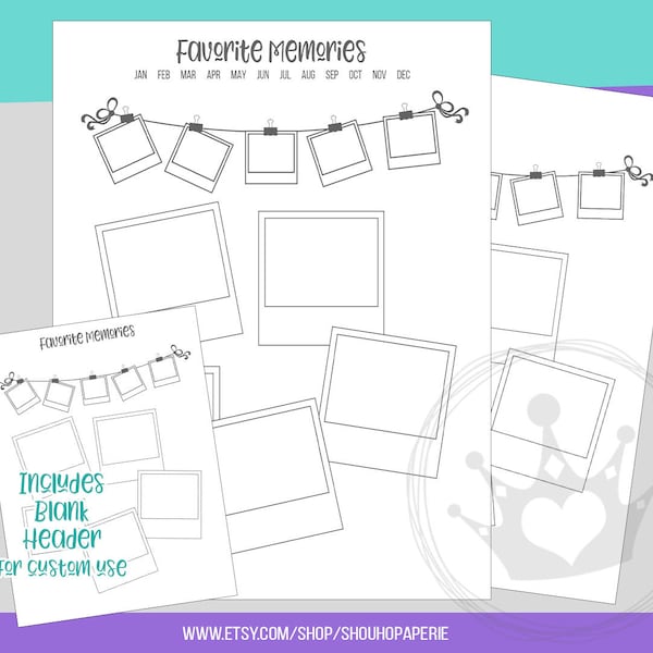Memory Keeping Photograph Insert | Classic Happy Planner or Letter Size | Edit in Canva | Instant Digital Download | Planner Insert
