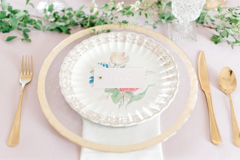 Escort Cards Wedding Flat Lay Modern Calligraphy Place Cards Wedding Calligraphy Place Cards with Eyelet Special Events