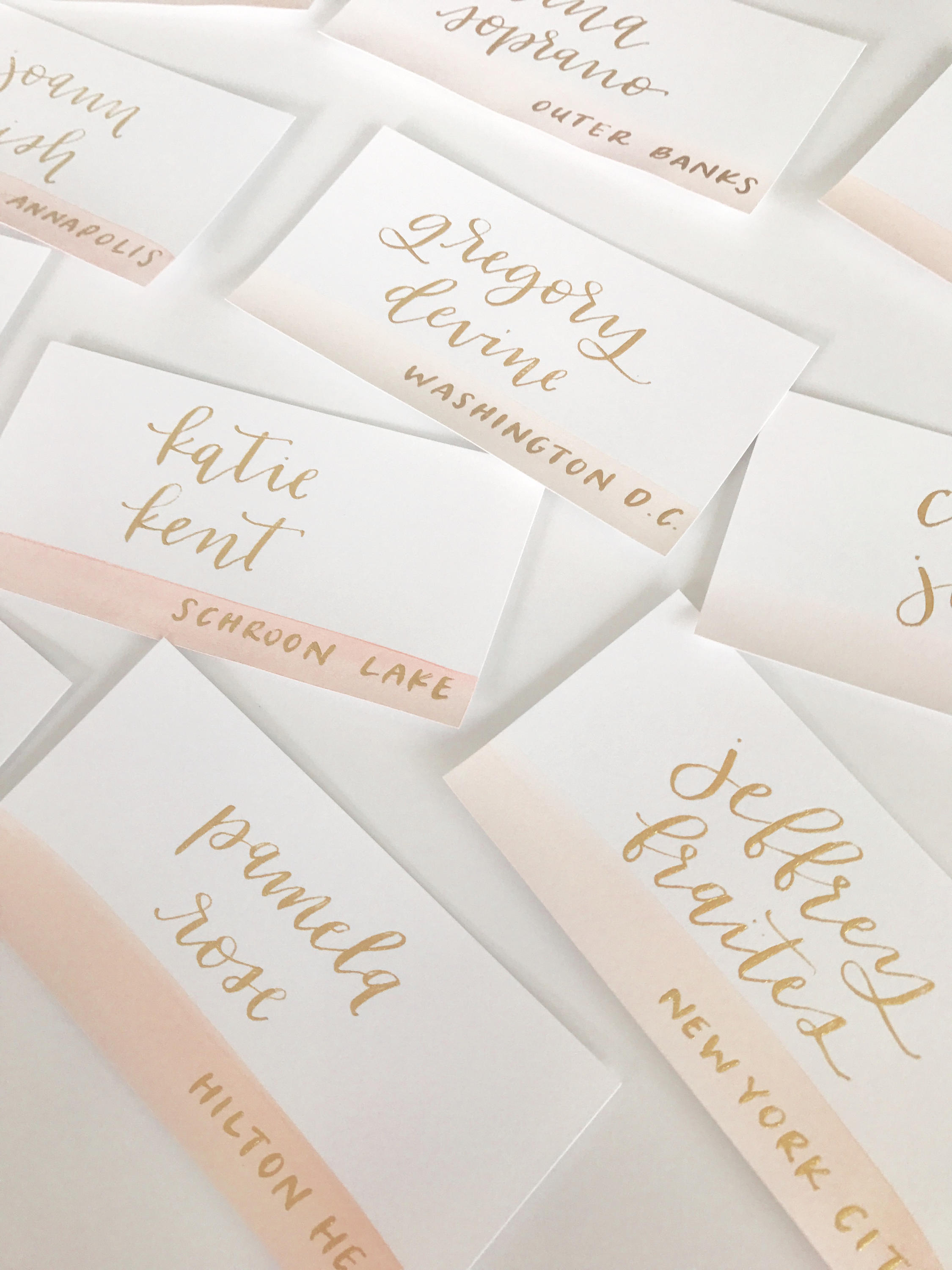 Flat Lay Custom Watercolor Calligraphy Wedding Place Cards Etsy Flat Lay Custom Watercolor Calligraphy Wedding Place Cards Etsy