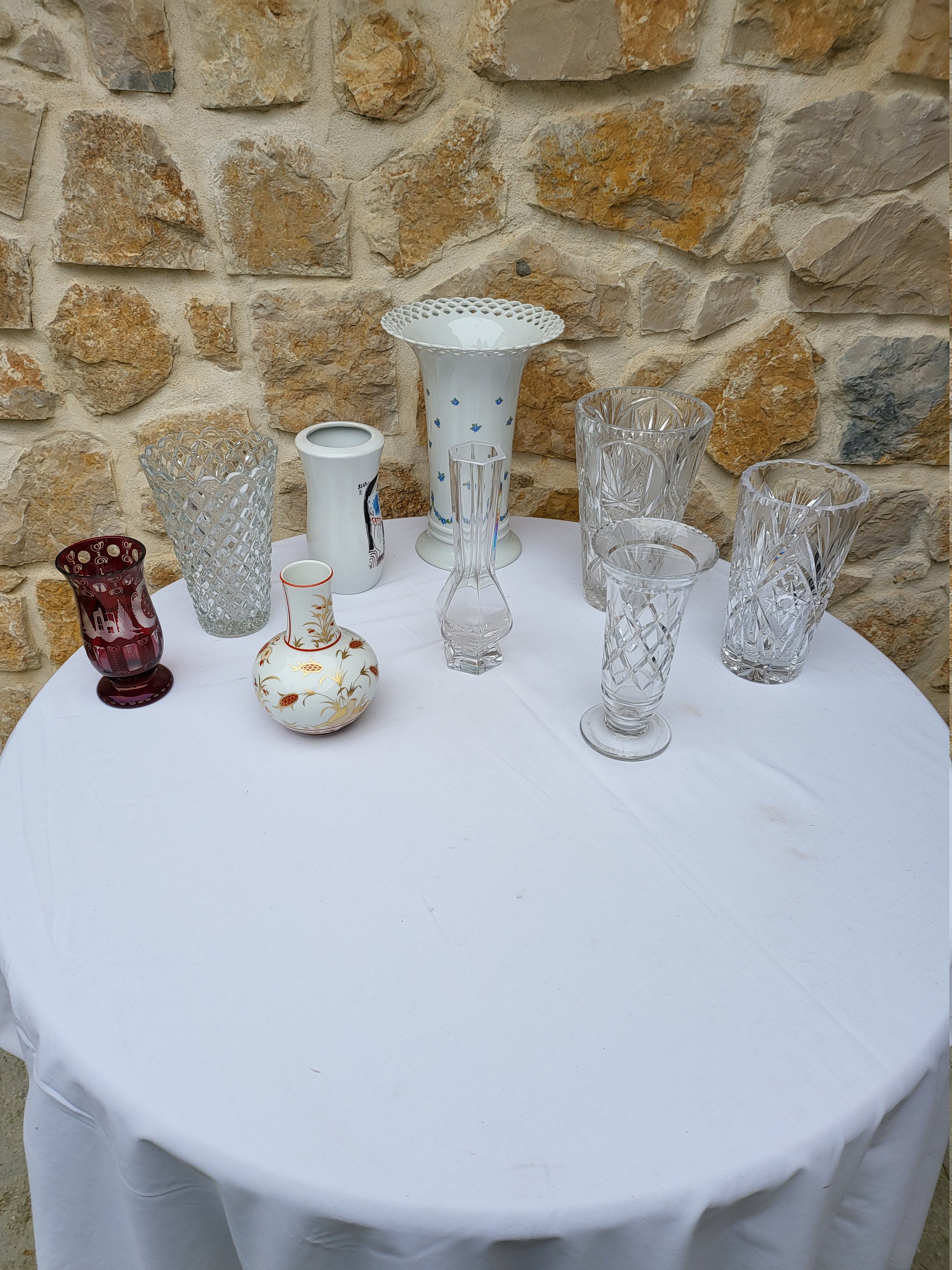 Vase Cristal , Vase Rubis Picasso Heinrich