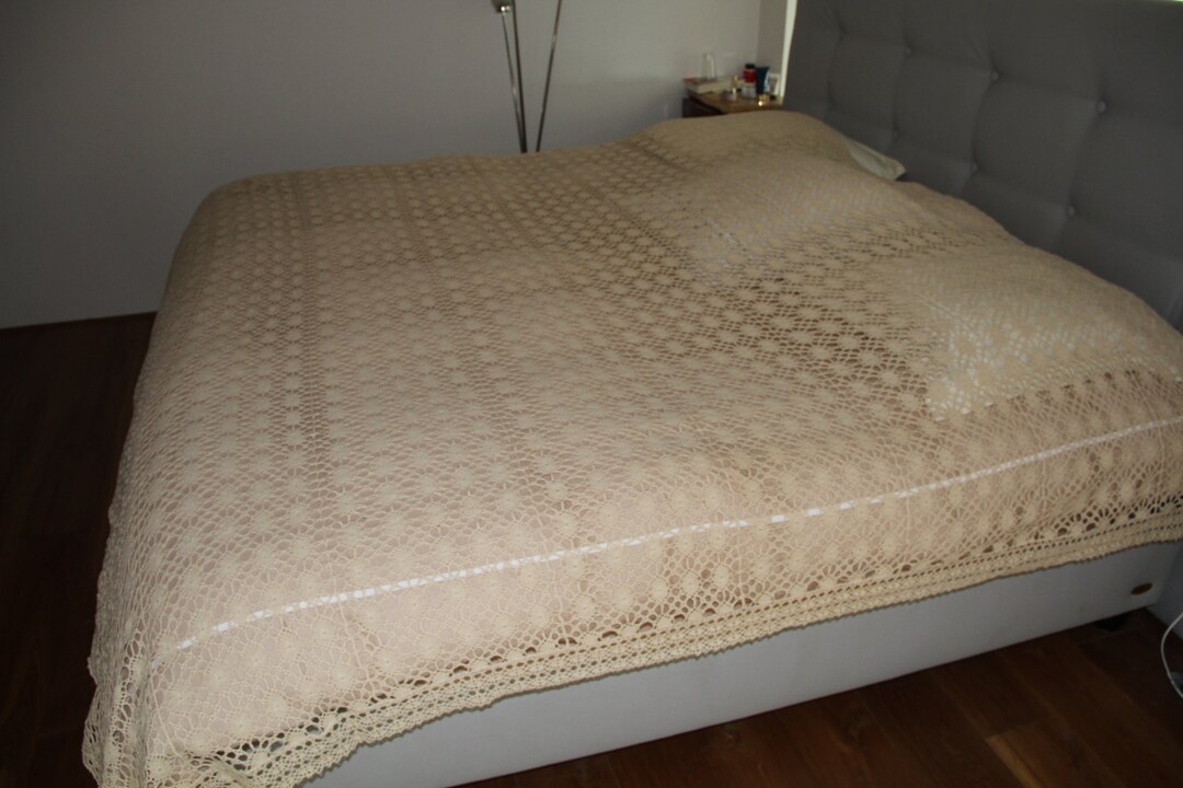 Crochet Lace Bed Covers 240 X 230 Etsy