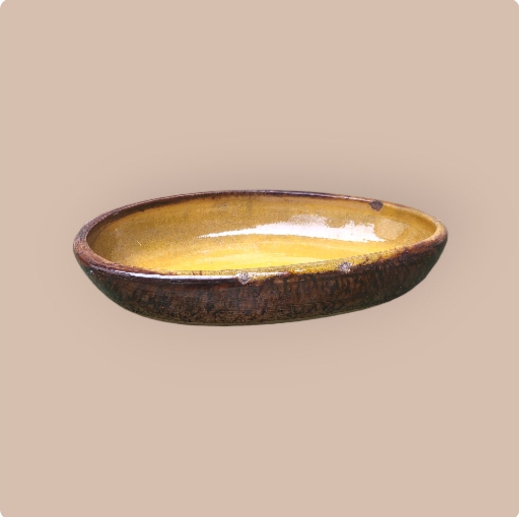 Plat ovale avec couvercle CARLA en céramique et métal - La Fée Caséine