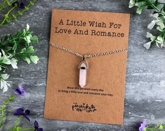 Kristal ketting, kristal hanger, rozenkwarts kristal, helende kristal, kwarts, edelsteen ketting, rozenkwarts, hanger ketting, ketting