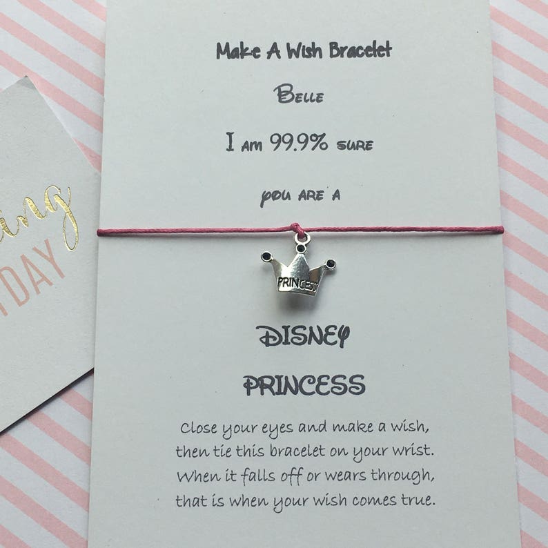 I am 99.9/% Sure you are a Disney Princess can be personalised with any name! Wish Bracelet Charm Bracelet
