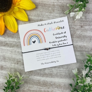 Good Luck At University Wish Bracelet, Back To School, Wish Bracelet, Back To School Gift, Gift For Daughter, Gift For Son, Rainbow Bracelet