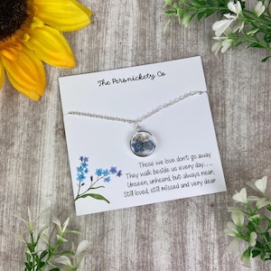 Forget Me Not Necklace, Those We Love, Remembrance Gift, Pressed Flower Pendant,  Gift For Her, Grieving Gift, Memory Keepsake