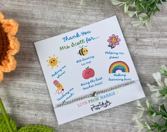 Teacher Thank You For..., Thank You Gift,  A Special Teacher, Teaching Assistant, Nursery Teacher, Teacher Jewellery, Teacher Bracelet
