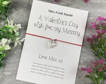 A Valentine's Wish For My Mummy, Valentine's bracelet for mum, Mummy bracelet, Valentine's for mummy, Mummy Valentines gift, Mum Gift, Mom