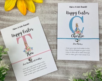 Easter Gifts For Kids, Personalised Easter Gifts, Easter Wish Bracelet, Easter Jewelry, Easter Basket Filler, Easter Initial Bracelet,