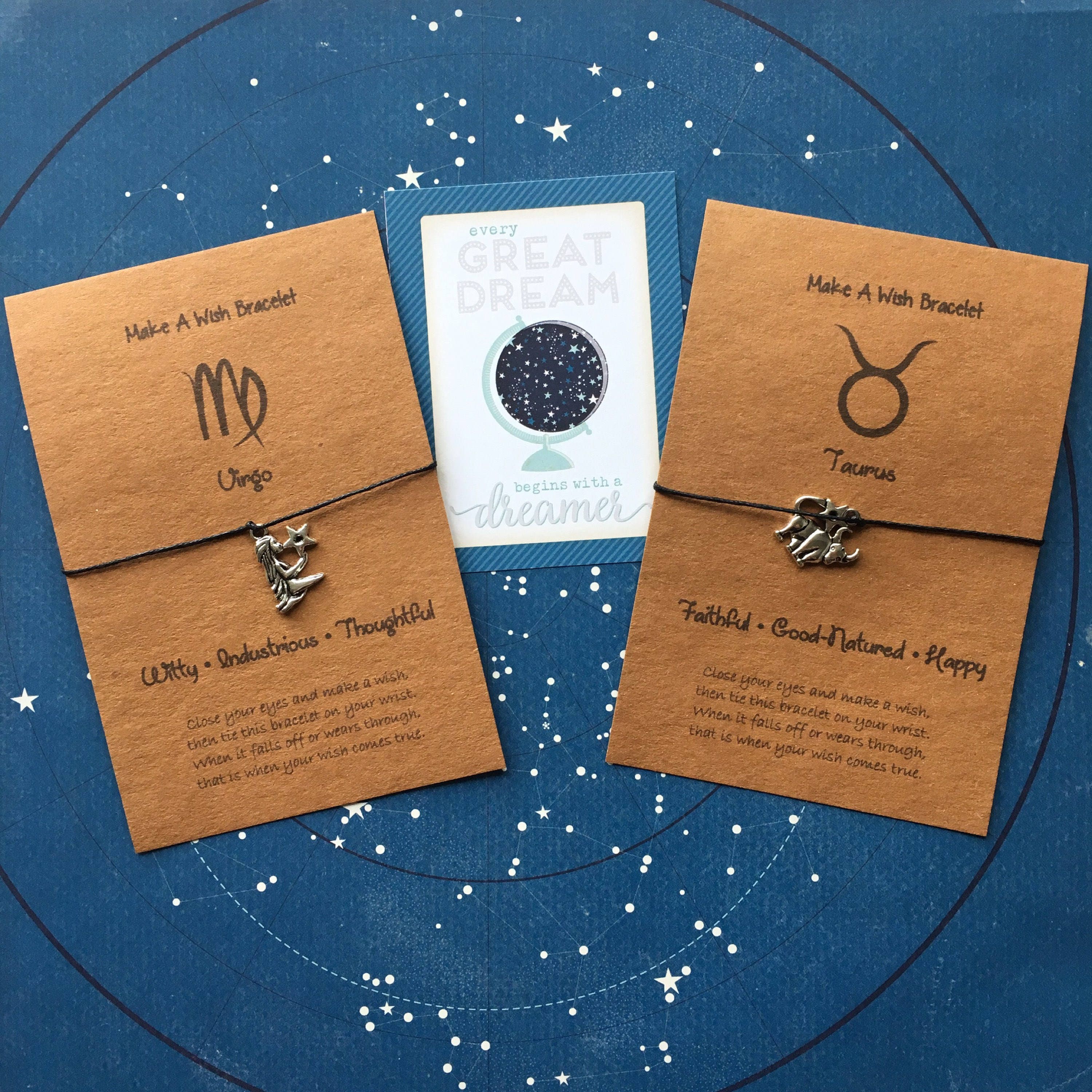 Star Sign Wish Bracelet Zodiac Charm Bracelet All Star Etsy UK