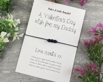 A Valentine's Wish For My Daddy, Valentine's, Valentine's Day, Dad bracelet, Valentines Gift For Daddy,  Gift For Daddy, Kids Valentine