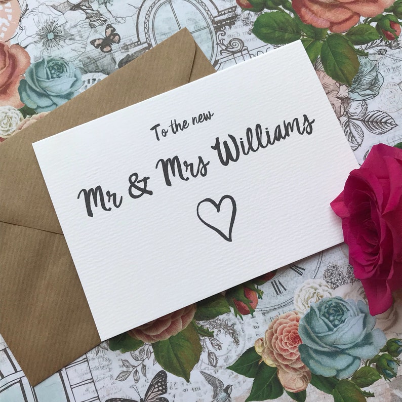 Personalised Wedding Card Wedding Stationery Wedding Cards Wedding Day Card To The New Mr /& Mrs Wedding Card Wedding Day