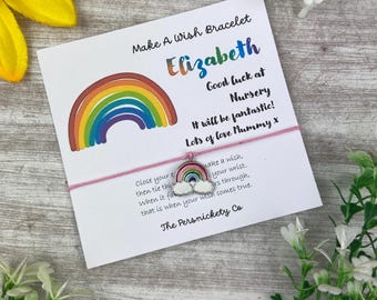 Good Luck At Nursery Wish Bracelet, Back To School, Wish Bracelet, Back To School Gift, Gift For Daughter, Gift For Son, Rainbow Bracelet