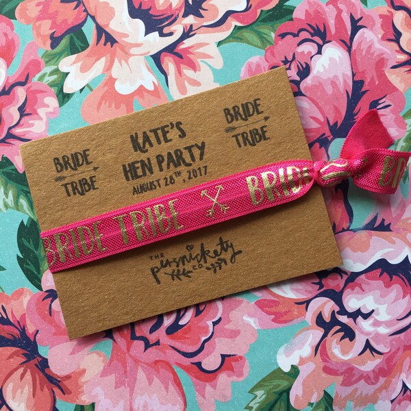 Hen Party Wristband - Bride Tribe / Team Bride - Can Be Personalised With Any Name & Hen Party Details + FREE Wristband For The Bride