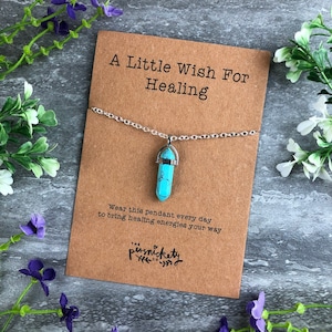 Crystal Necklace, Crystal Pendant, Turquoise Crystal, Healing Crystal, Quartz, Gemstone Necklace, Turquoise, Healing Necklace, Boho