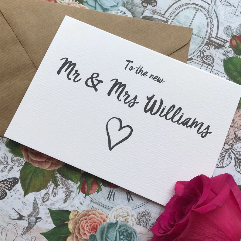 Personalised Wedding Card Wedding Stationery Wedding Cards Wedding Day Card To The New Mr /& Mrs Wedding Card Wedding Day