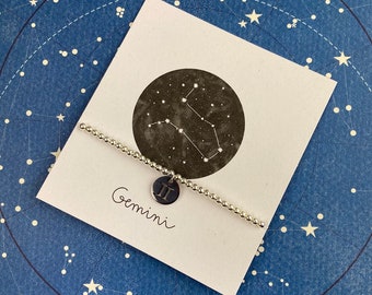 Zodiac Bracelet, Gemini Bracelet, Charm Bracelet, Beaded Charm Bracelet, Zodiac Bracelet Gemini, Gemini, Star Sign, Zodiac Constellation