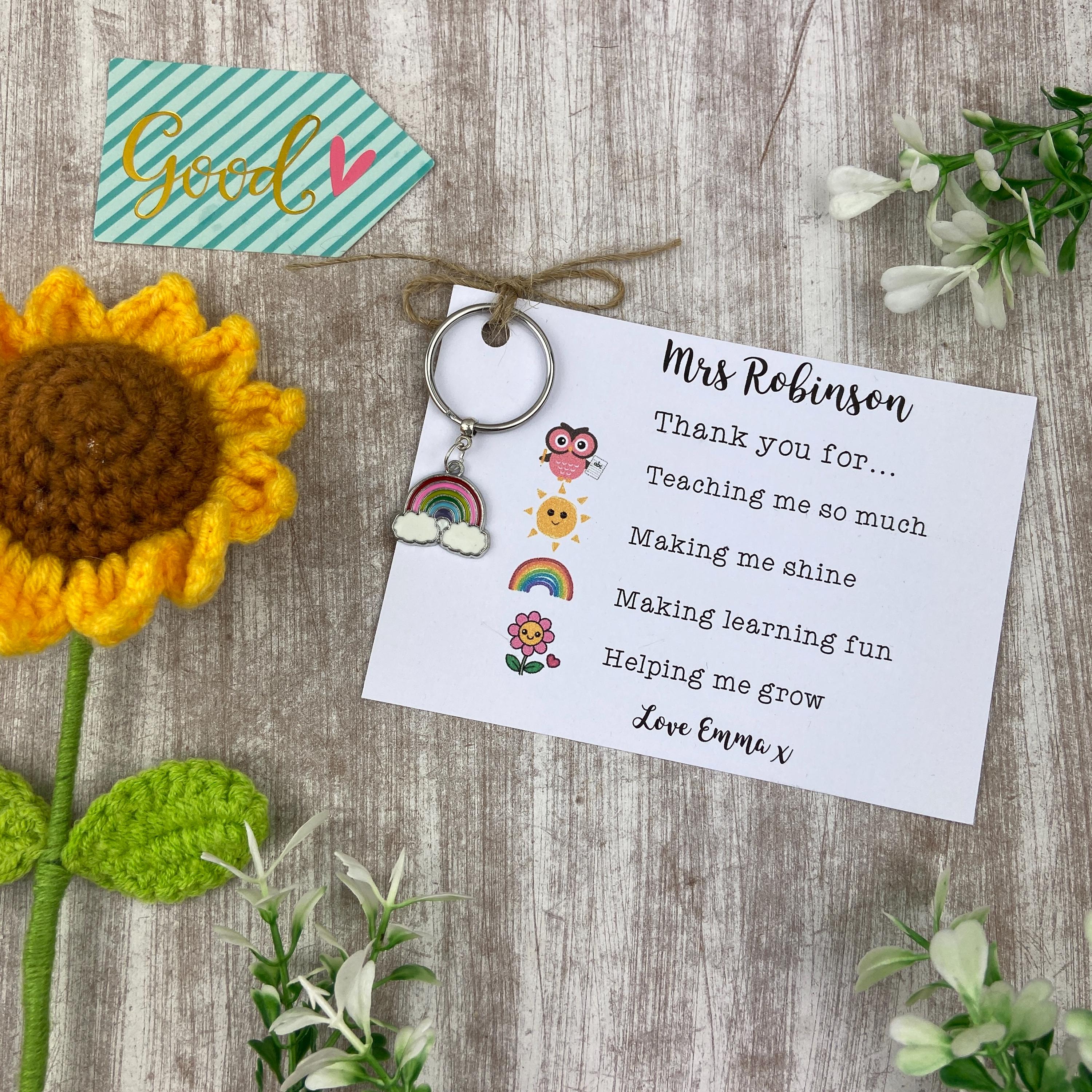 Personalized Teacher Rainbow Keyring: End of Term Thank You Gift - Etsy