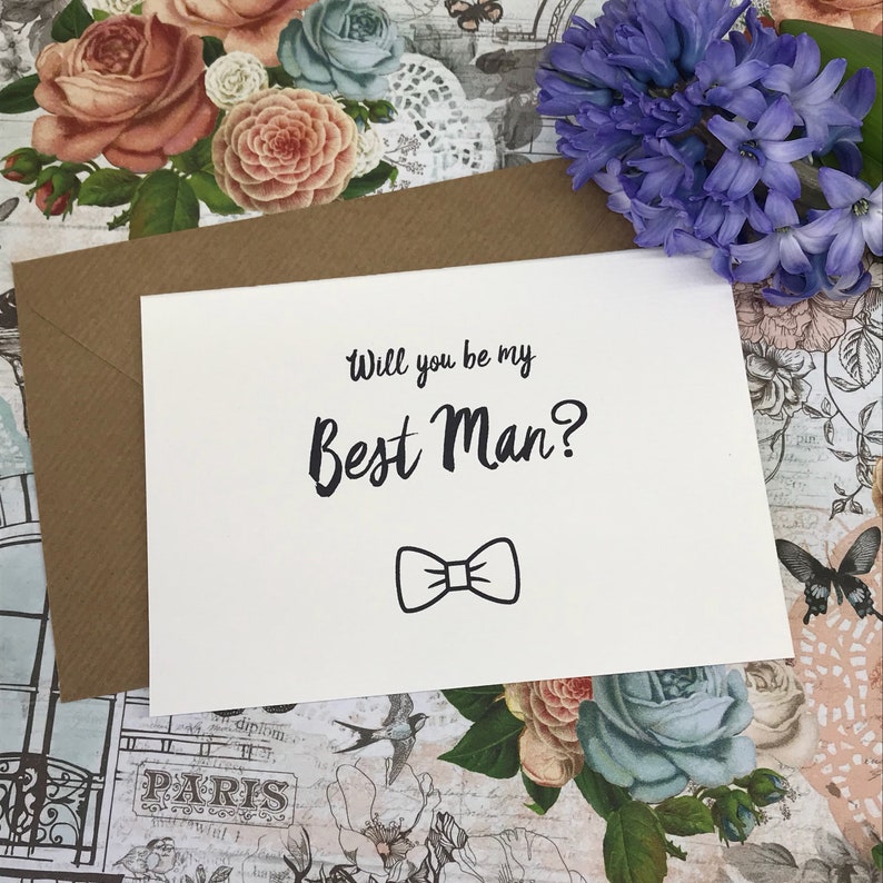 Usher Wedding Card Card Will You Be My Best Man? Best Man Wedding Page Boy Groomsman Wedding Stationery