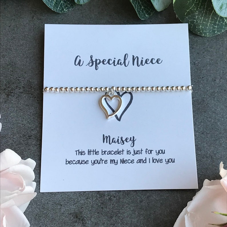 Charm Bracelet Beaded Charm Bracelet A Special Niece Niece Etsy UK