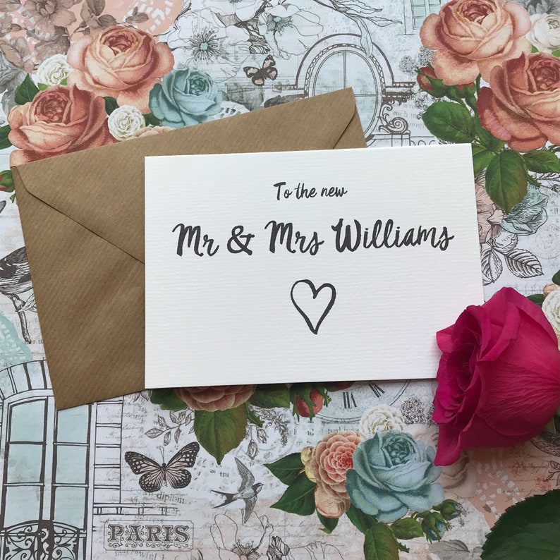 Personalised Wedding Card Wedding Stationery Wedding Cards Wedding Day Card To The New Mr /& Mrs Wedding Card Wedding Day