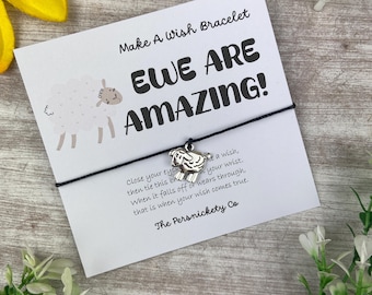 Sheep Wish Bracelet, Wish Bracelet, Charm Bracelet, Sheep Bracelet, Sheep, Sheep Charm, Sheep Jewellery, Bracelet, Ewe Are Amazing