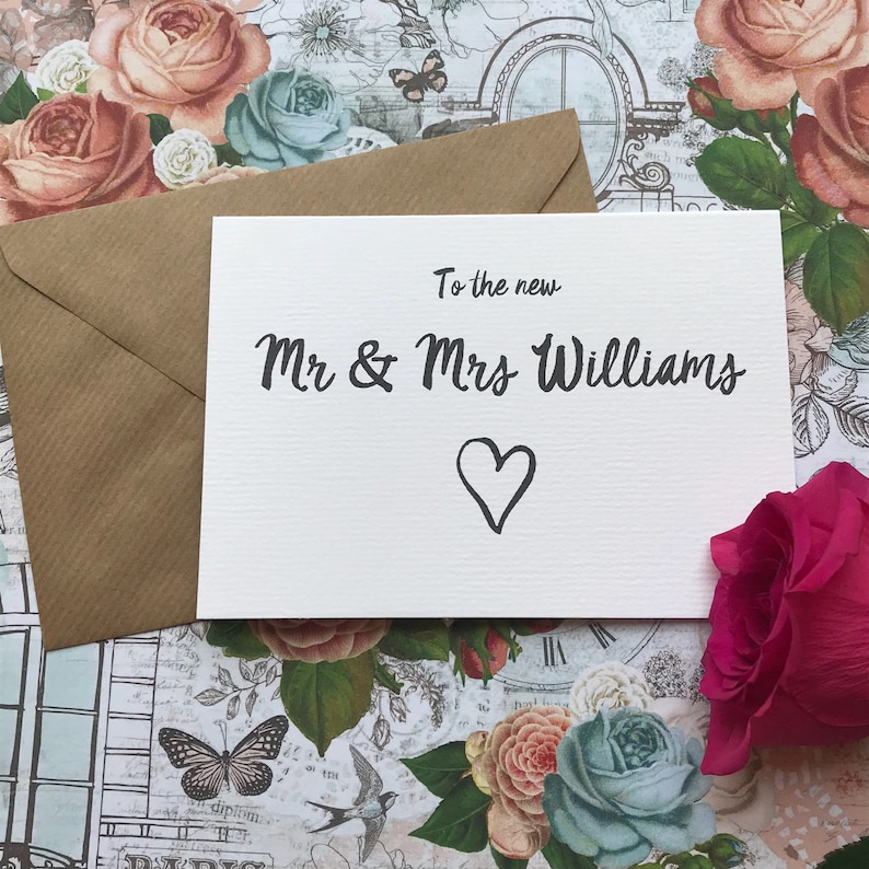 Personalised Wedding Card Wedding Stationery Wedding Cards Wedding Day Card To The New Mr /& Mrs Wedding Card Wedding Day