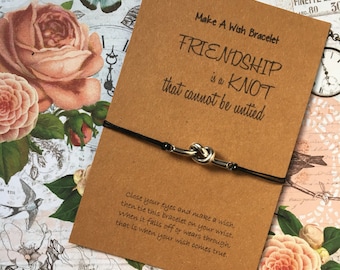 Friendship Bracelet, Friendship, Friendship Is A Knot, Knot Charm, Wish Bracelet, Best Friend Gift, Gift For Best Friend, Charm Bracelet