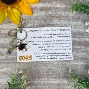 Graduation Gift | Graduation Crystal Keychain | Class Of 2025 Gift | Graduation Keepsake For Her Or Him | Inspirational Gift | Crystal Gift