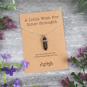 Crystal Necklace  - A Little Wish For Inner Strength, Crystal Pendant,  Onyx Crystal, Healing Crystal,  Gemstone Necklace, Pendant Necklace,