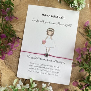 Will you be our Flower Girl? Wish Bracelet, Flower Girl, Flower Girl Proposal, Gift For Flower Girl, Wedding, Flower Bracelet, Flower Charm