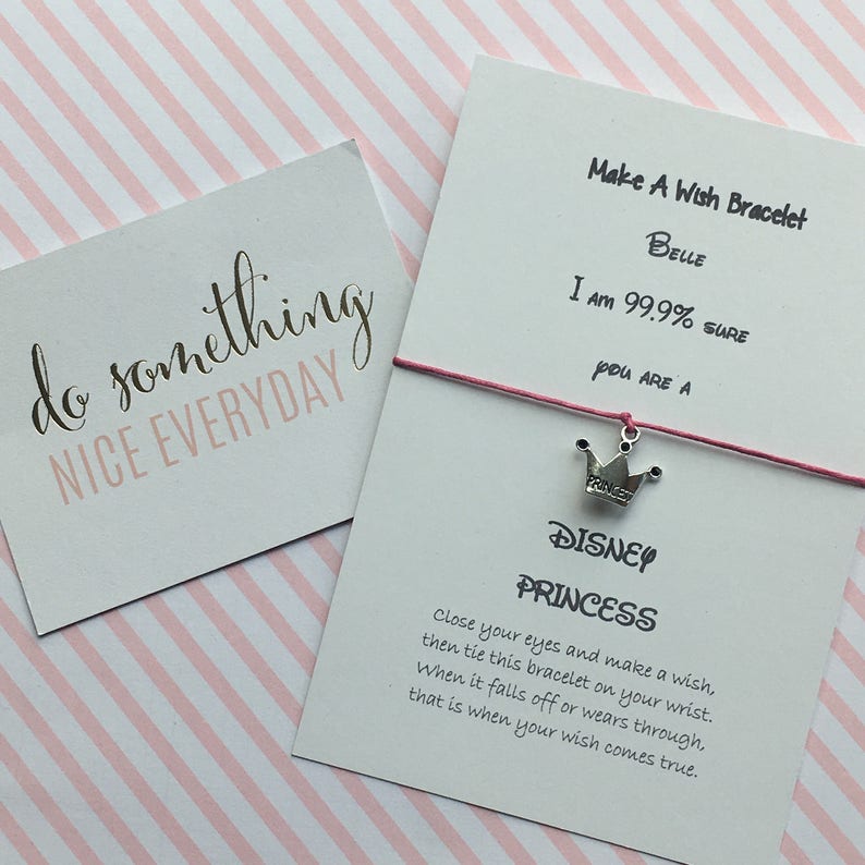 I am 99.9/% Sure you are a Disney Princess can be personalised with any name! Wish Bracelet Charm Bracelet