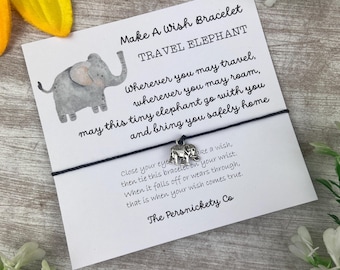 Reise Elefant Wunsch Armband: Safe Reise Charm