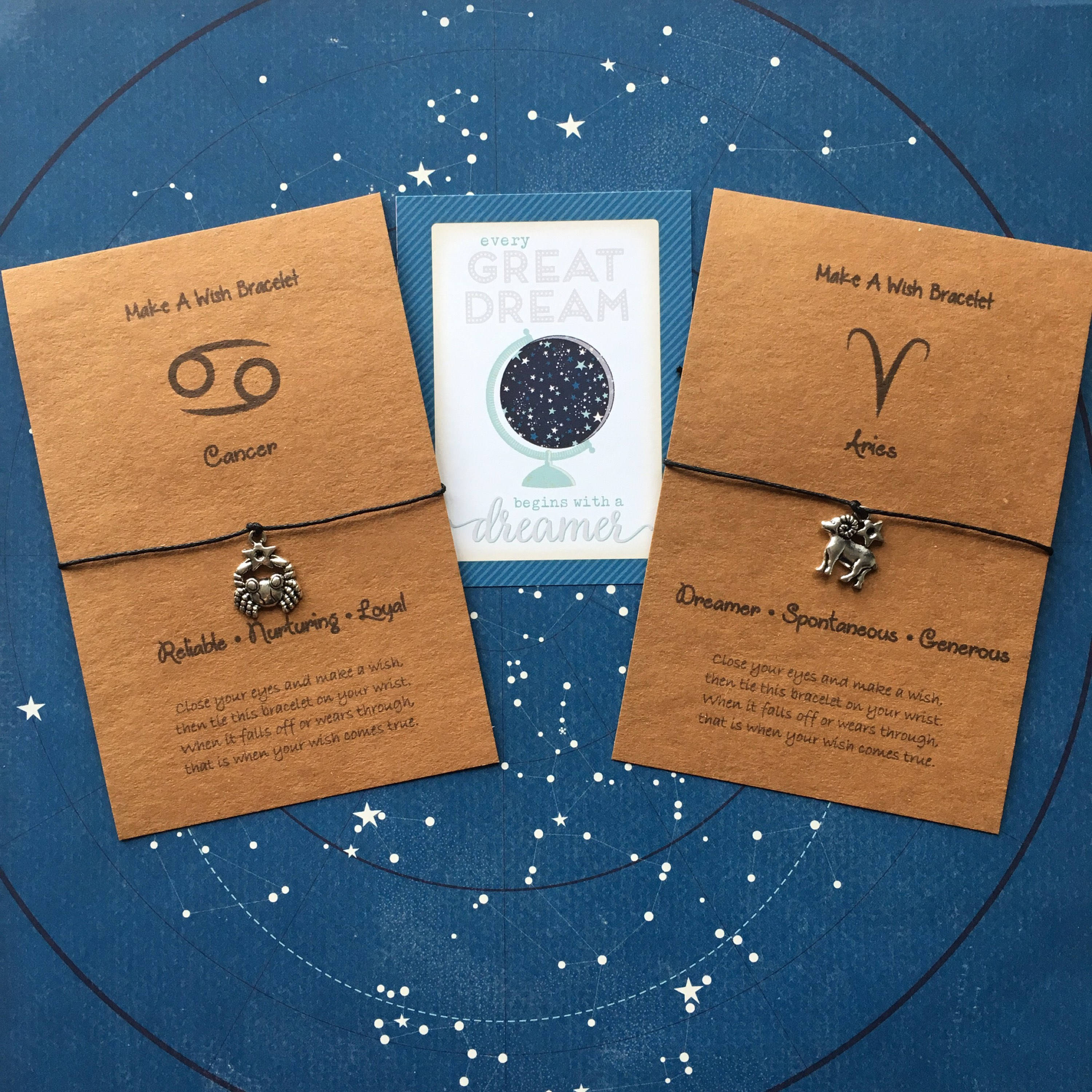 Star Sign Wish Bracelet Zodiac Charm Bracelet All Star Etsy UK