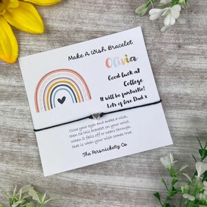 Good Luck At College Wish Bracelet, Back To School, Wish Bracelet, Back To School Gift, Gift For Daughter, Gift For Son, Rainbow Bracelet
