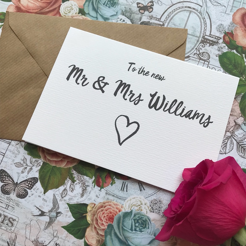 Personalised Wedding Card Wedding Stationery Wedding Cards Wedding Day Card To The New Mr /& Mrs Wedding Card Wedding Day