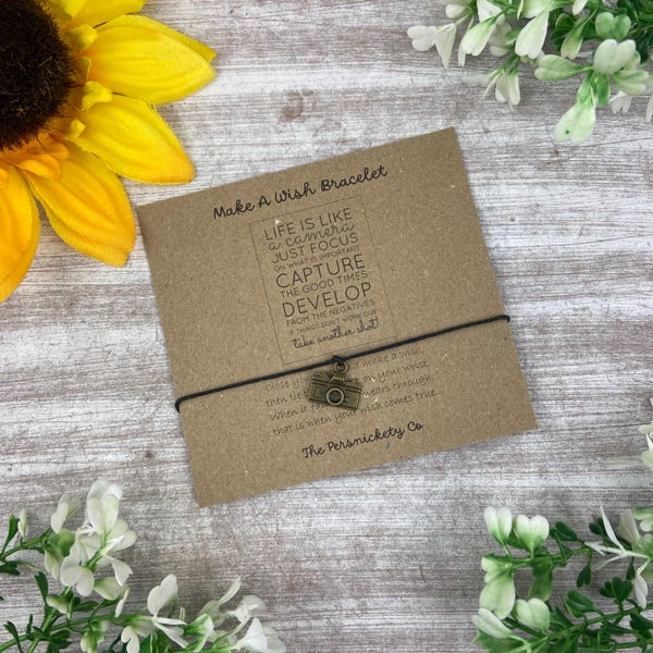 Charm Bracelet - Life Is Like A Camera, Wish Bracelet, Camera, Camera Charm, Photography,