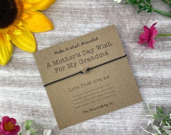 A Mother's Day Wish For My Grandma, Wish Bracelet, Grandma, Mother's Day, Mother's Day Gift, Bracelet For Grandma, Grandma Jewellery, Gran